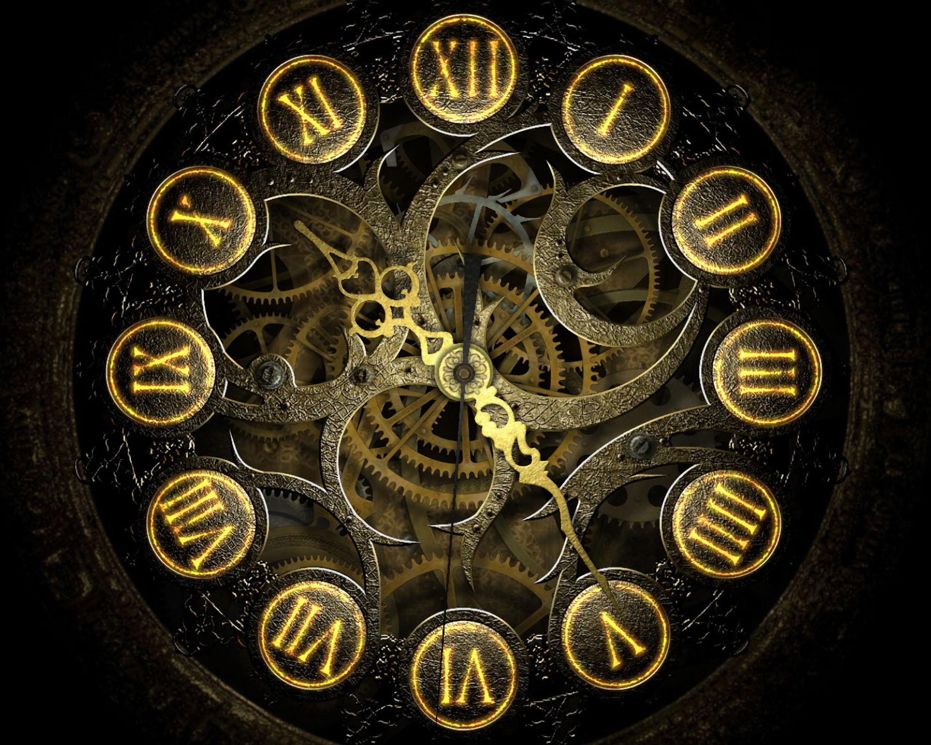 Gears Clock Face Steampunk - 1920x1536 Wallpaper 
