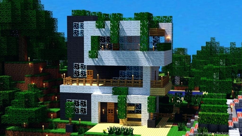 Awesome Desktop Wallpapers Backgrounds Background Minecraft - Minecraft Multi Story House - HD Wallpaper 
