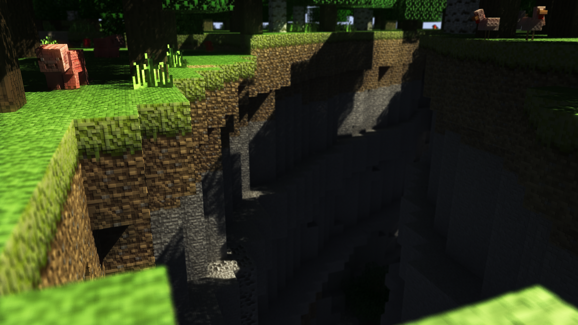 3d Minecraft Canyon Render - Minecraft Gras 3d Render - HD Wallpaper 