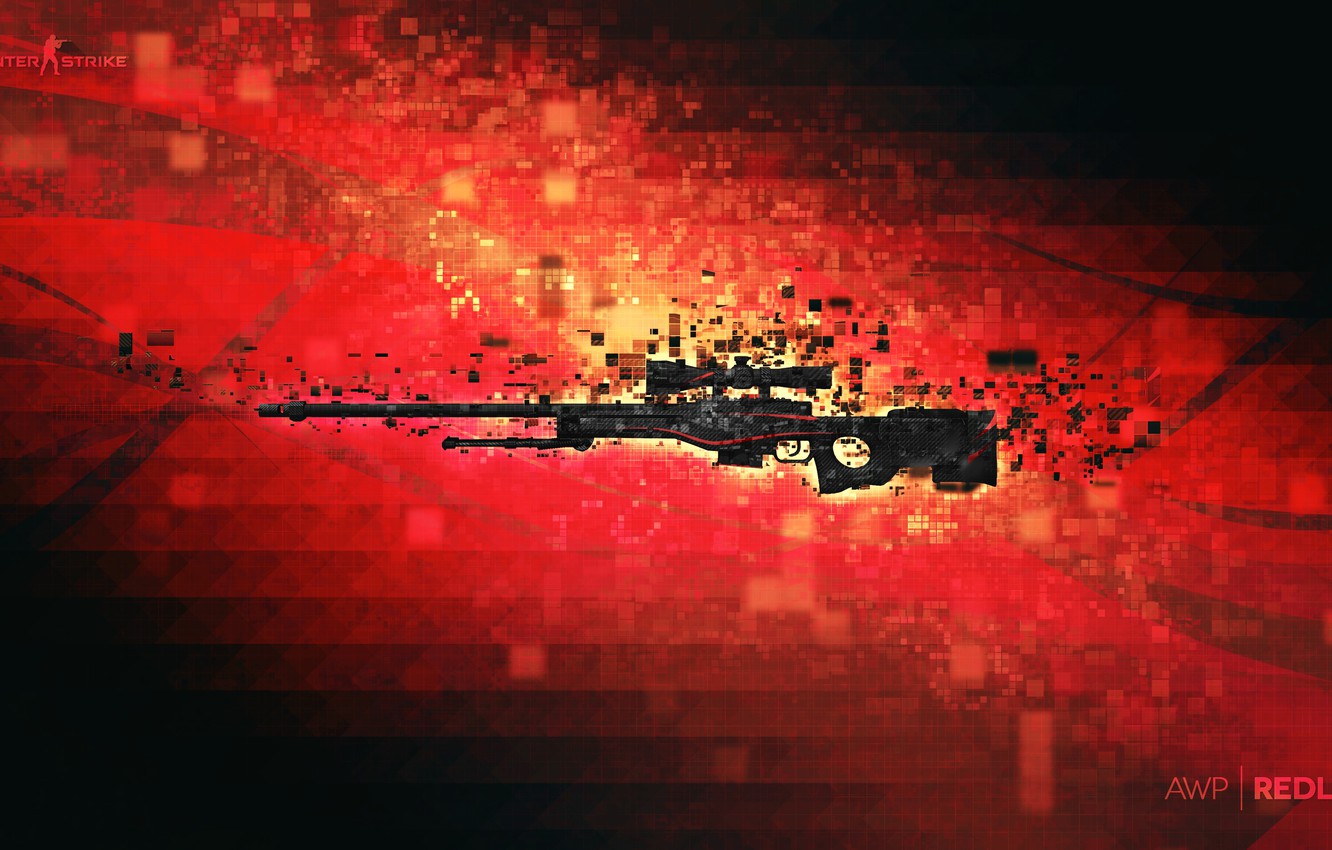 Photo Wallpaper Pixels, Counter Strike, Rifle, Global - Awp - HD Wallpaper 
