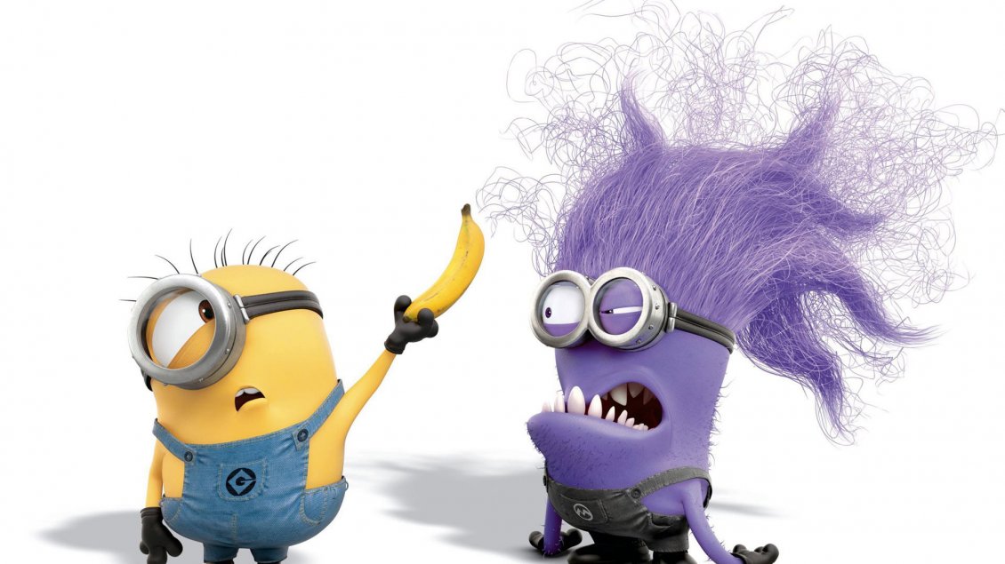 Download Wallpaper Crazy And Funny Minions - Minion Yellow And Purple - HD Wallpaper 