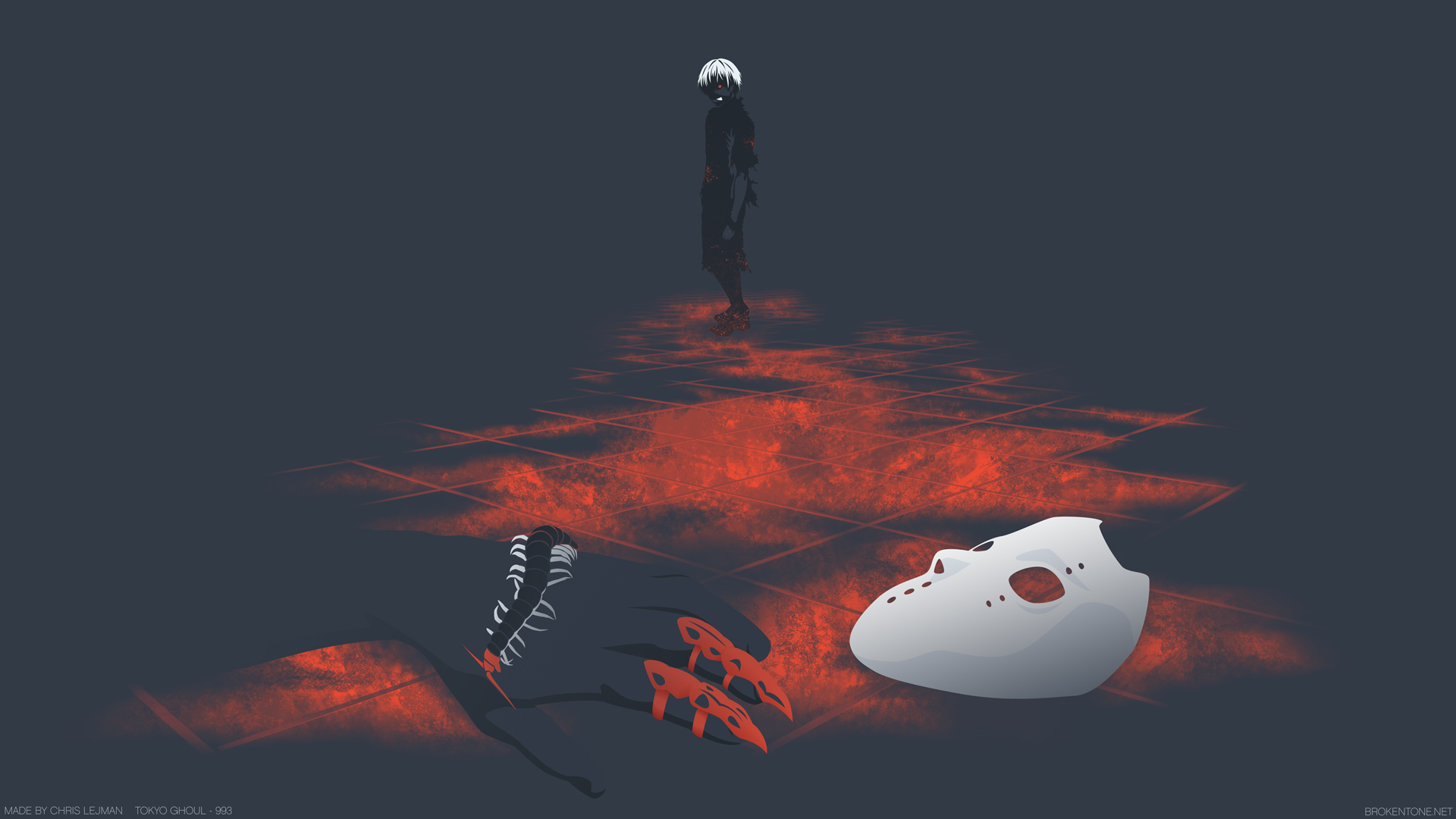 Sui Ishida, Tokyo Ghoul, Ken Kaneki, Vector Art Wallpaper - Tokyo Ghoul Wallpaper Minimalist - HD Wallpaper 