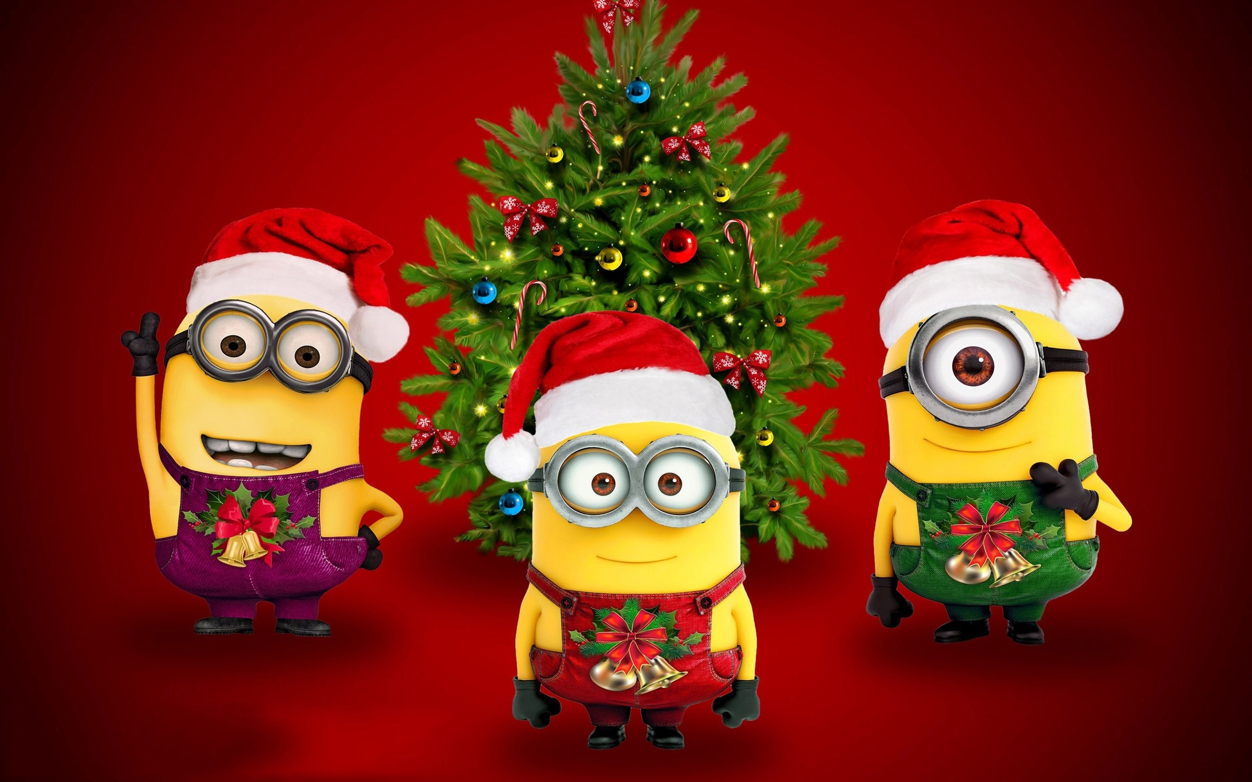 Christmas Minion Wallpaper Hd - HD Wallpaper 