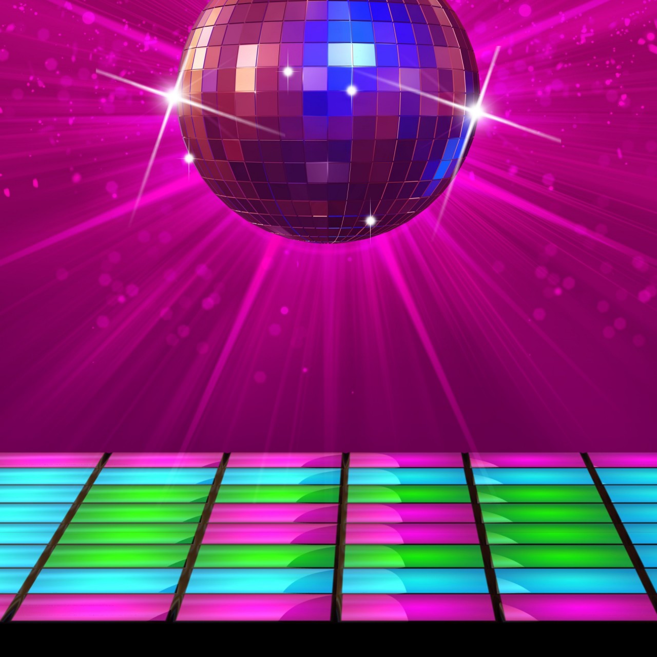 Dance Floor With Disco Ball - 1280x1280 Wallpaper 