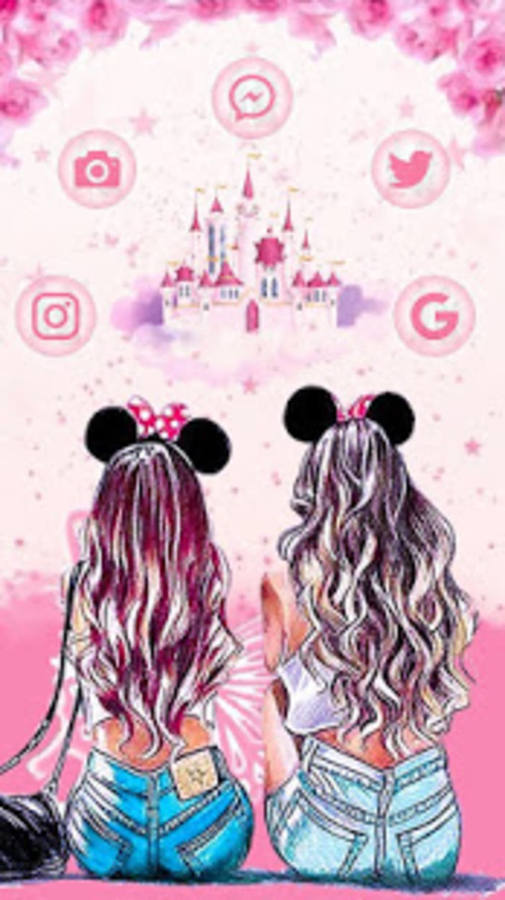 Girls Friendship Themes Live Wallpapers - Best Friend Pictures Drawing - HD Wallpaper 