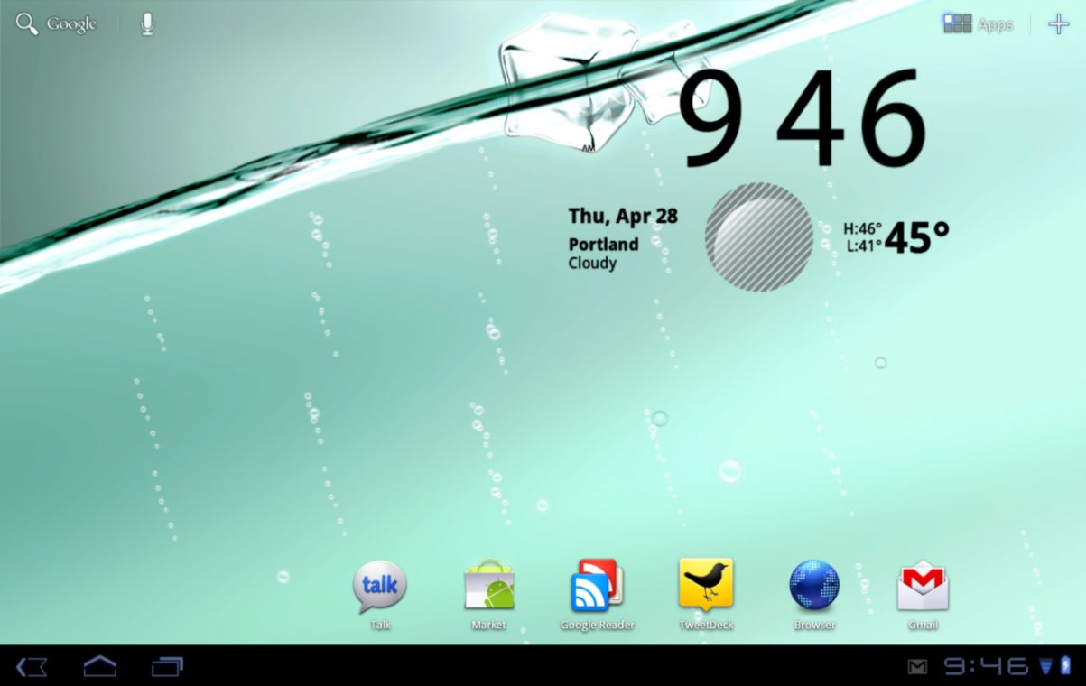 My Water Live Wallpaper Pulled From Transformer Ported - Motorola Xoom - HD Wallpaper 