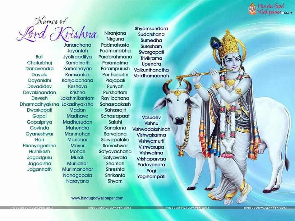 All Name Of Lord Krishna - HD Wallpaper 
