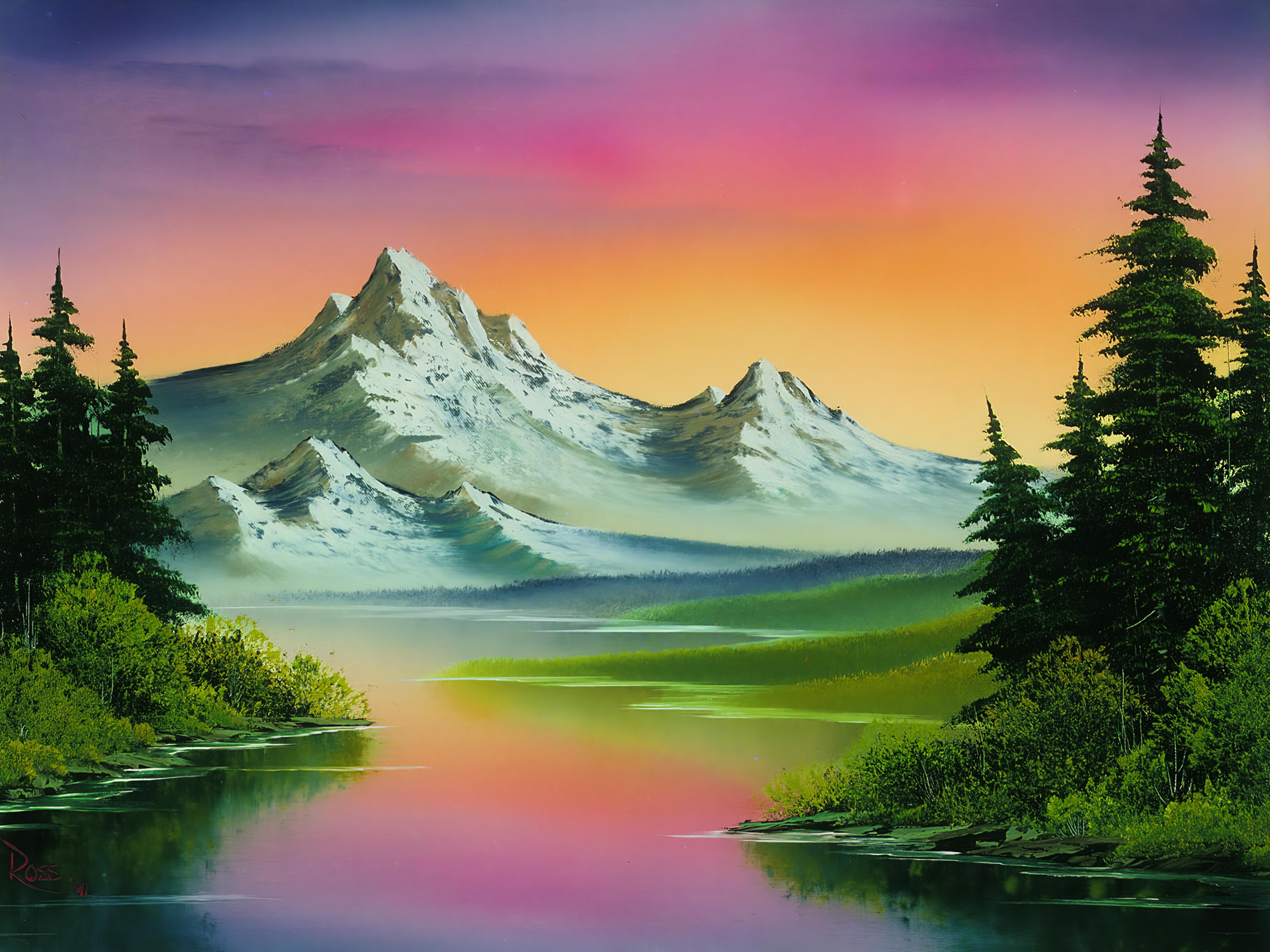 Bob Ross Painting A - Real Bob Ross Paintings - HD Wallpaper 