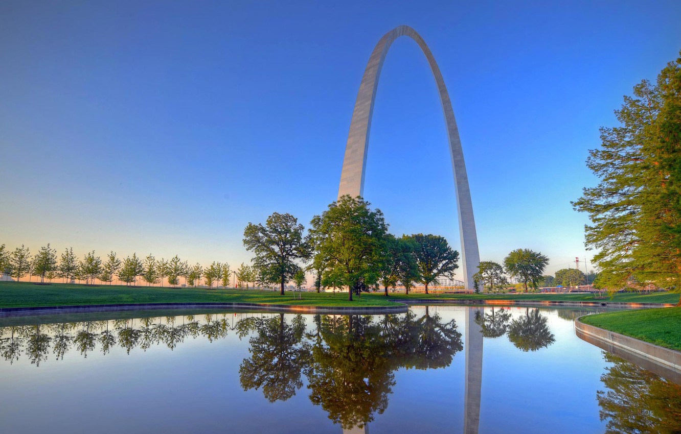 Photo Wallpaper Arch, Usa, St - Gateway Arch National Park St Louis Missouri - HD Wallpaper 