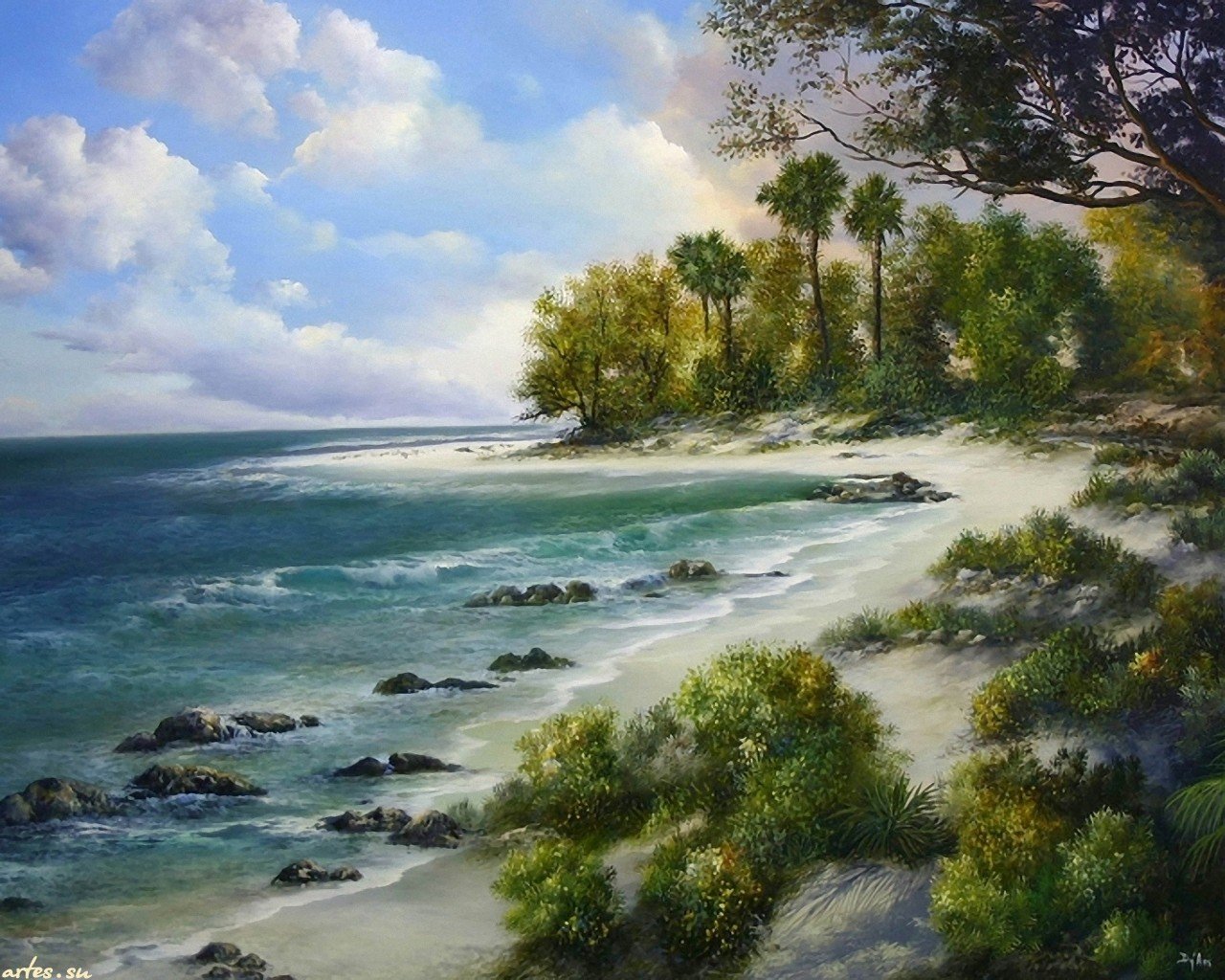 Download Hd Beach Computer Wallpaper Id - Wallpaper - HD Wallpaper 