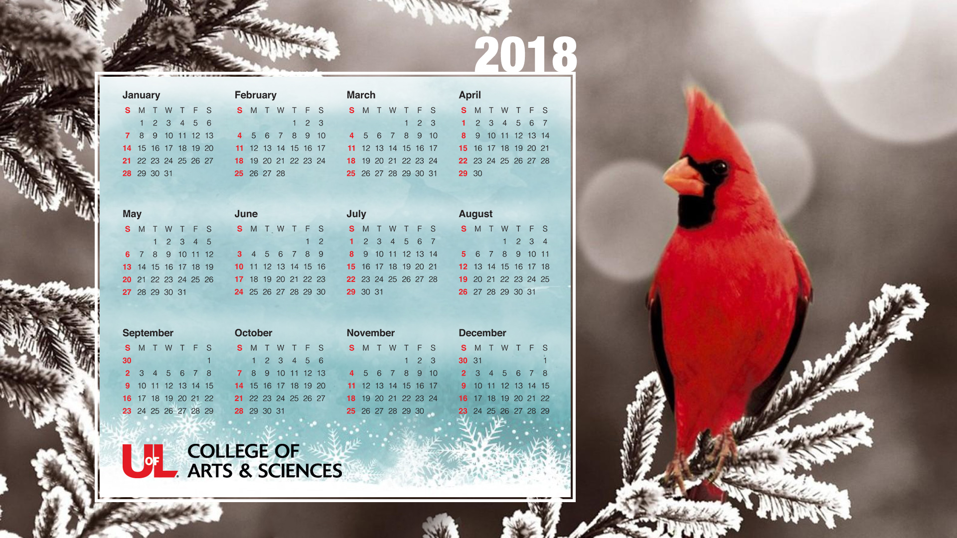 2018 Calendar For Desktop - HD Wallpaper 