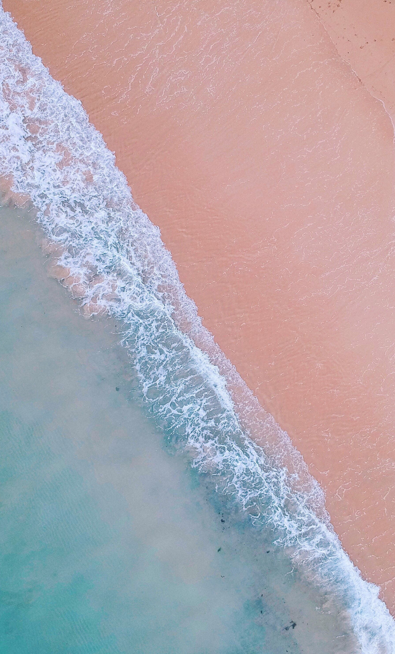 Nature, Soft, Sea Waves, Aerial View, Beach, Wallpaper - Pink Beach Laptop Background - HD Wallpaper 
