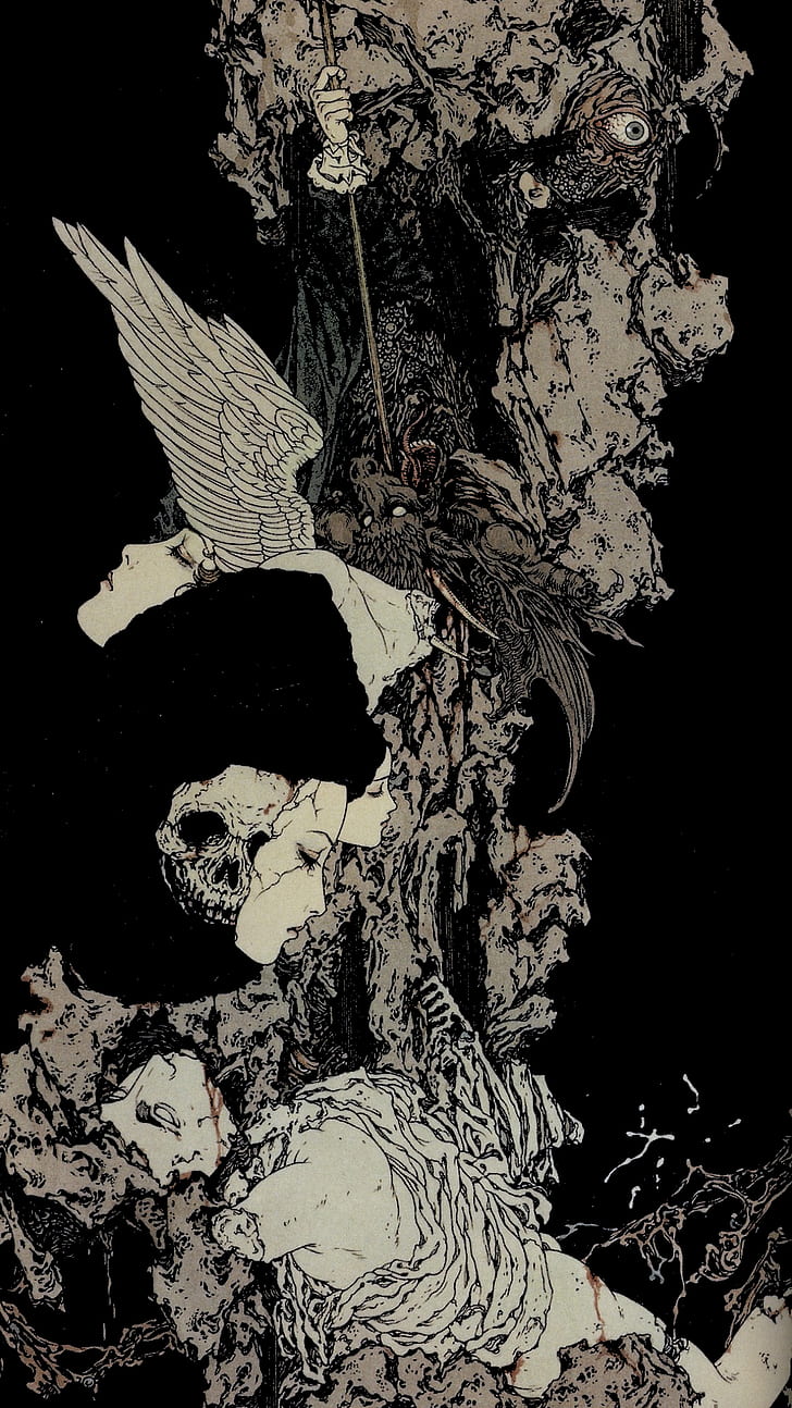 Phone, Metal, Skull, Hd Wallpaper - Takato Yamamoto - HD Wallpaper 