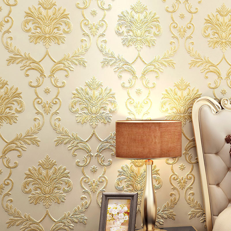 European 3d Three Dimensional Fine Embossed Non Woven Wallpaper