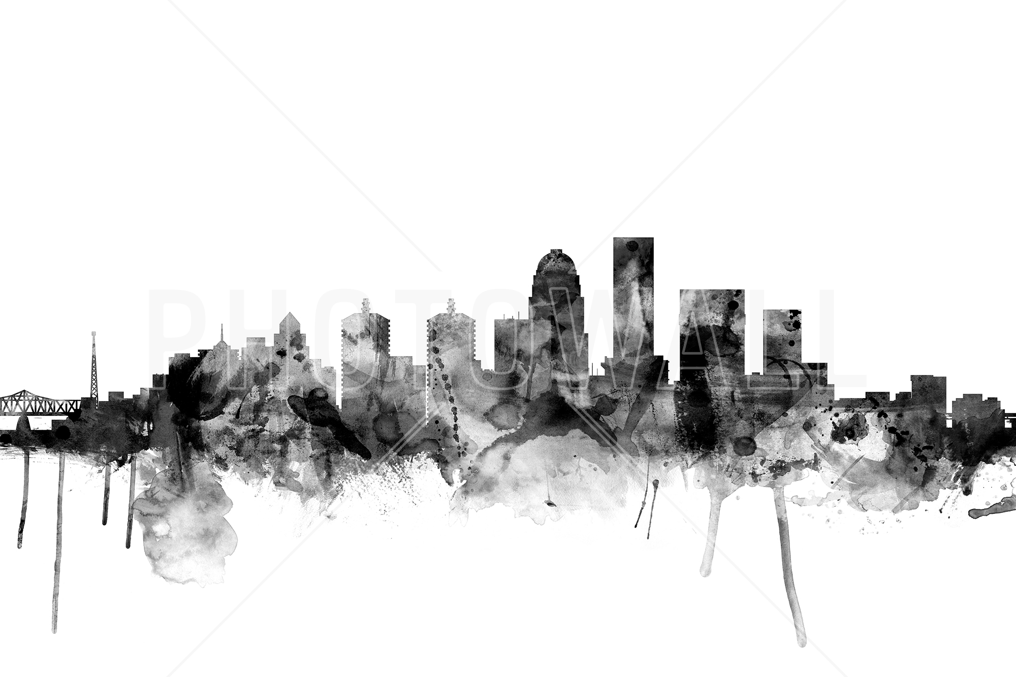 Louisville Kentucky Skyline Black - Atlanta Skyline Pictures Black And White - HD Wallpaper 
