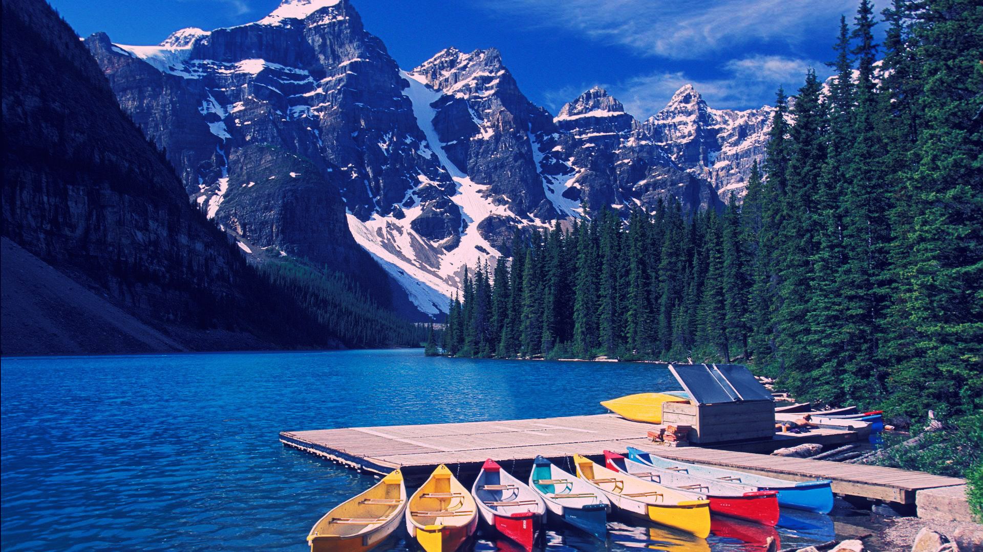 Wallpaper Travel World Canadian Scene Moraine - Moraine Lake - HD Wallpaper 