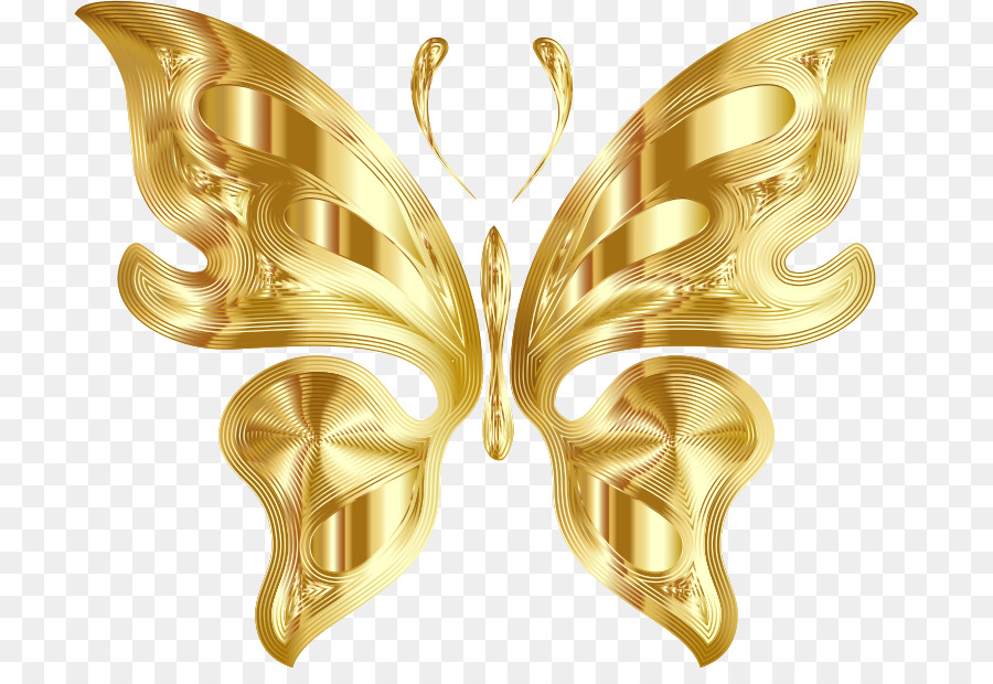 Metal Butterfly Png - Gold Butterfly Clipart - HD Wallpaper 