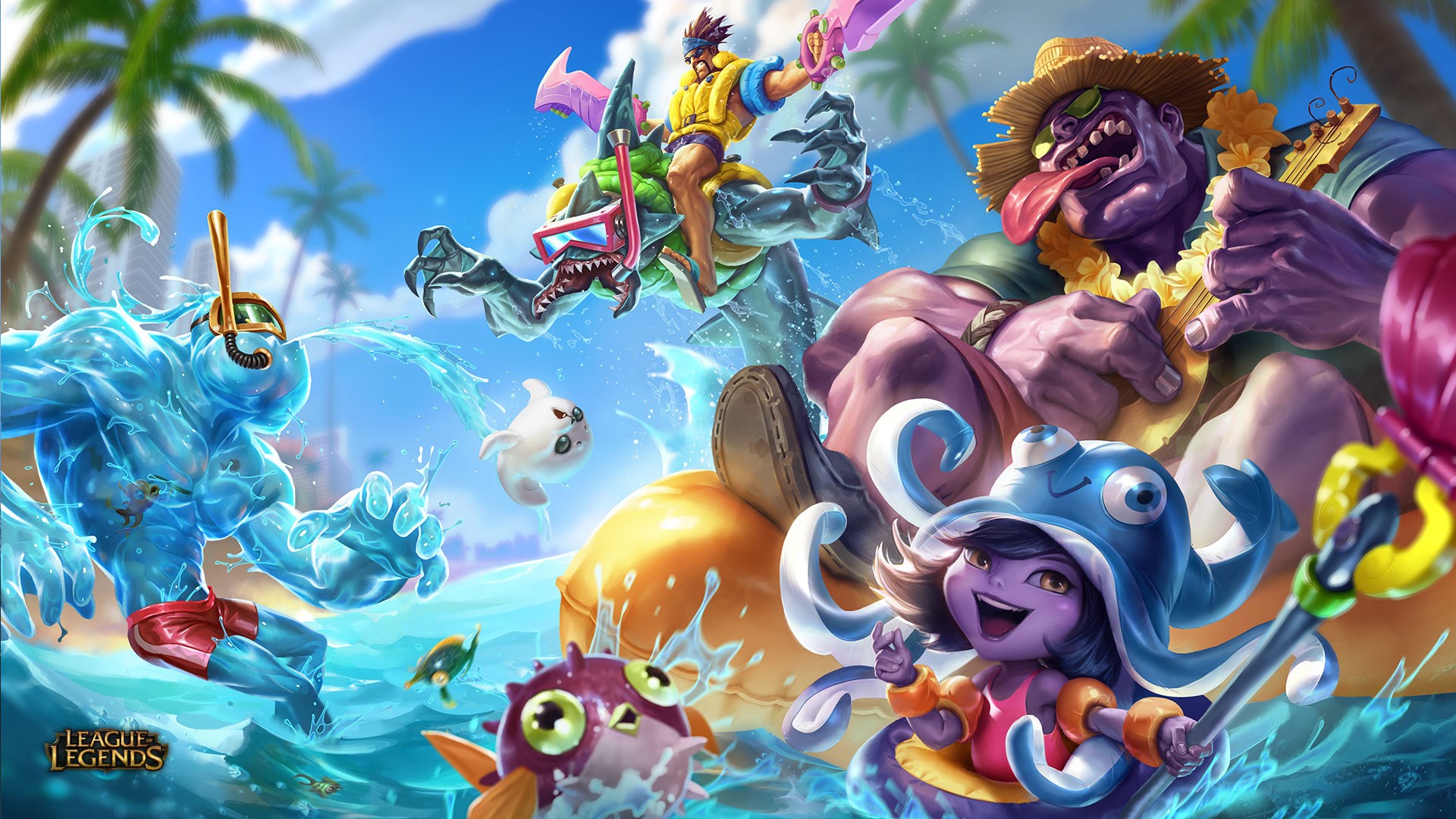 Pool Party League Of Legends - HD Wallpaper 