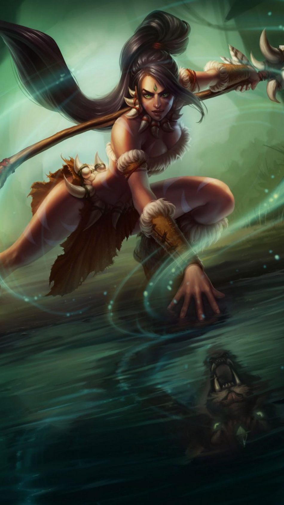 Nidalee League Of Legends Hd Mobile Wallpaper - League Of Legends Nidalee Art - HD Wallpaper 
