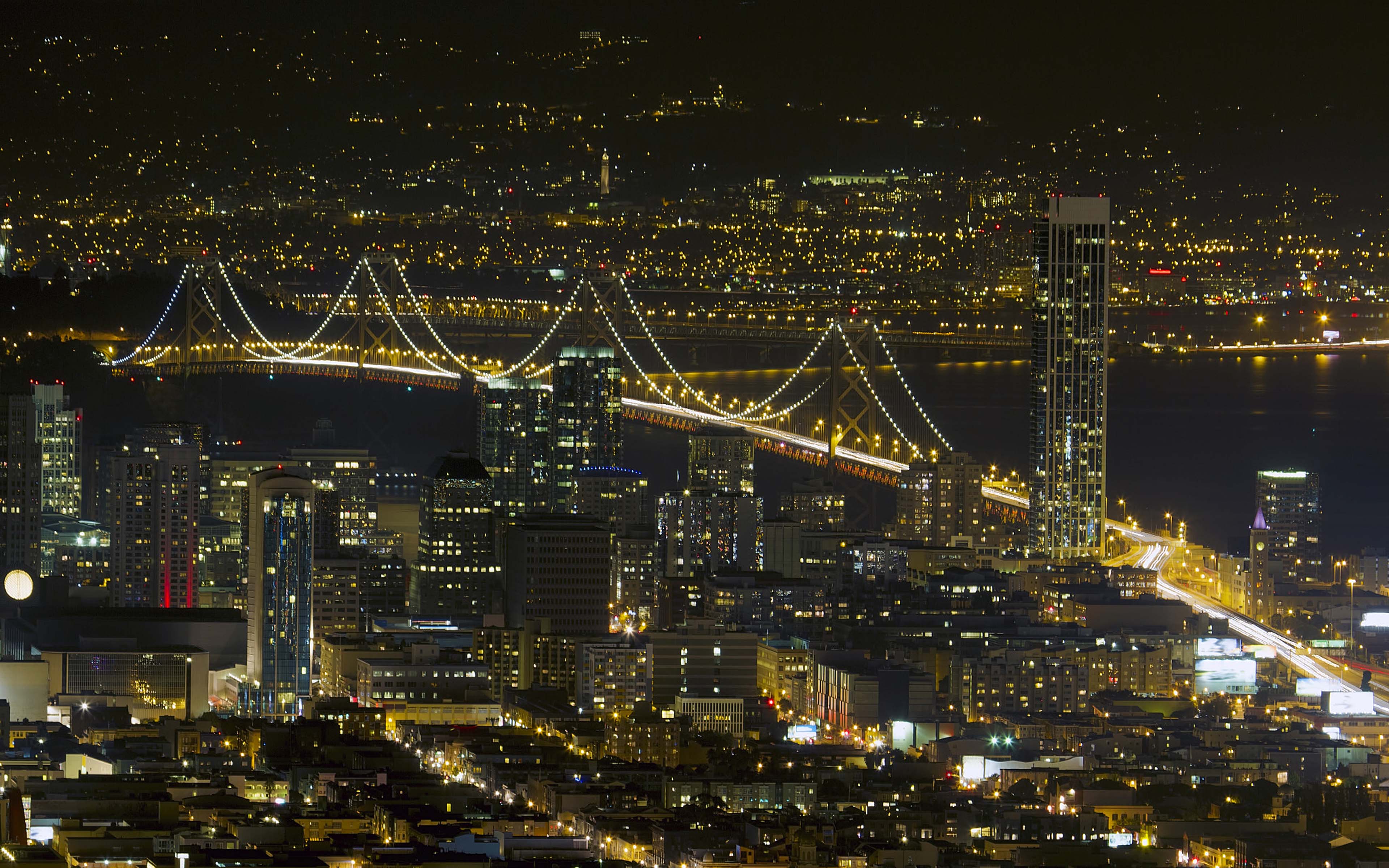 Oakland Night Skyline - HD Wallpaper 