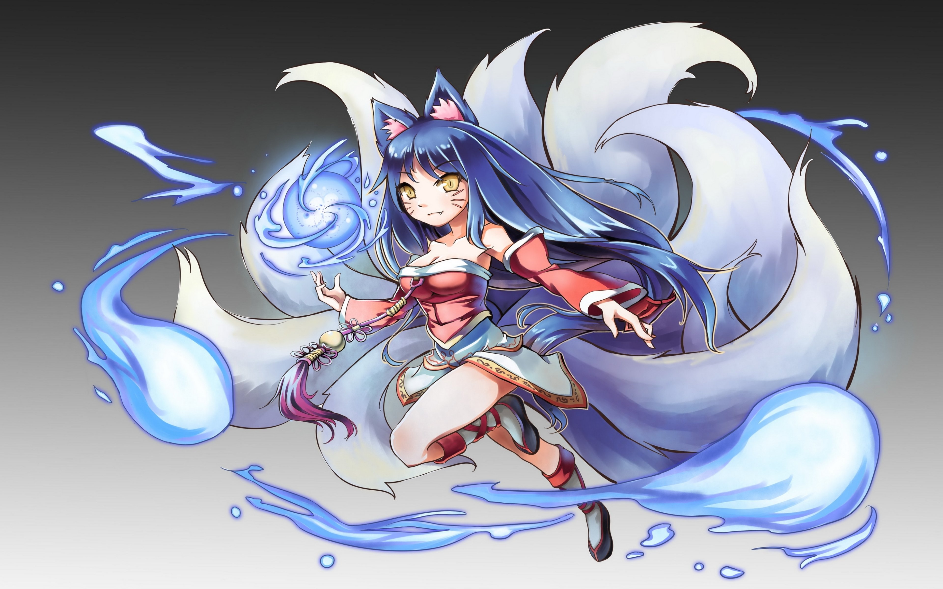 Anime Fox Girl Fighting - 3840x2400 Wallpaper 