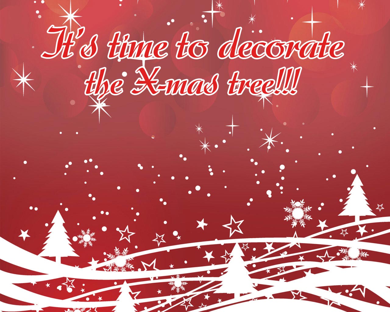 It�s Time To Decorate The X-mas Tree - Vector Illustration Christmas Scene Vector - HD Wallpaper 
