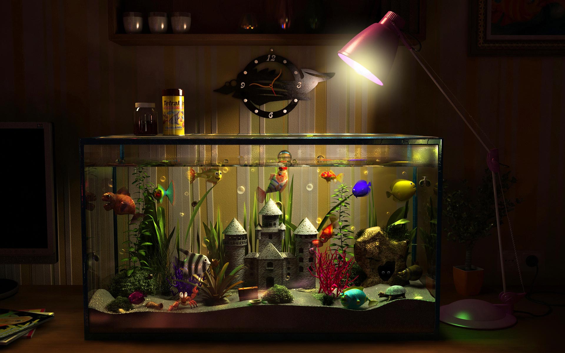 Fish Tank Wallpapers Hd - Fantasy Room - HD Wallpaper 