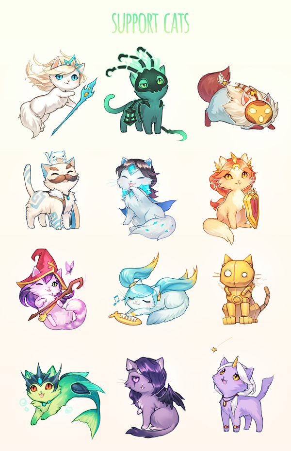 Anime, Airuko, League Of Legends, Blitzcrank, Leona - League Of Legends Cats - HD Wallpaper 