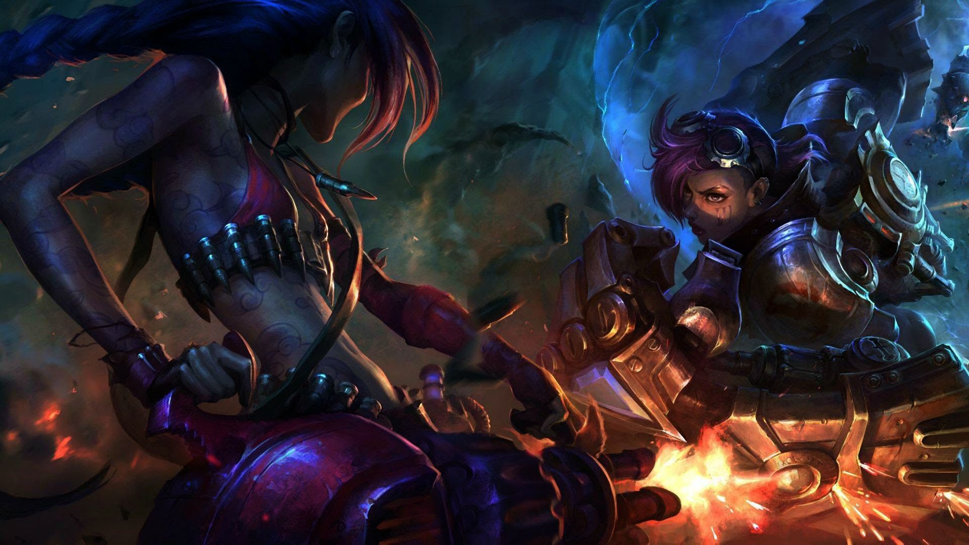 League Of Legends Jinx Vs Vi - HD Wallpaper 