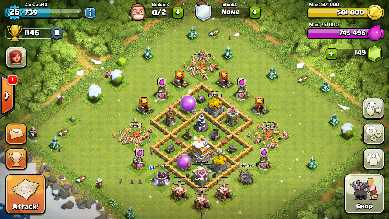 Base Of Clash Of Clans Town Hall 5 - HD Wallpaper 