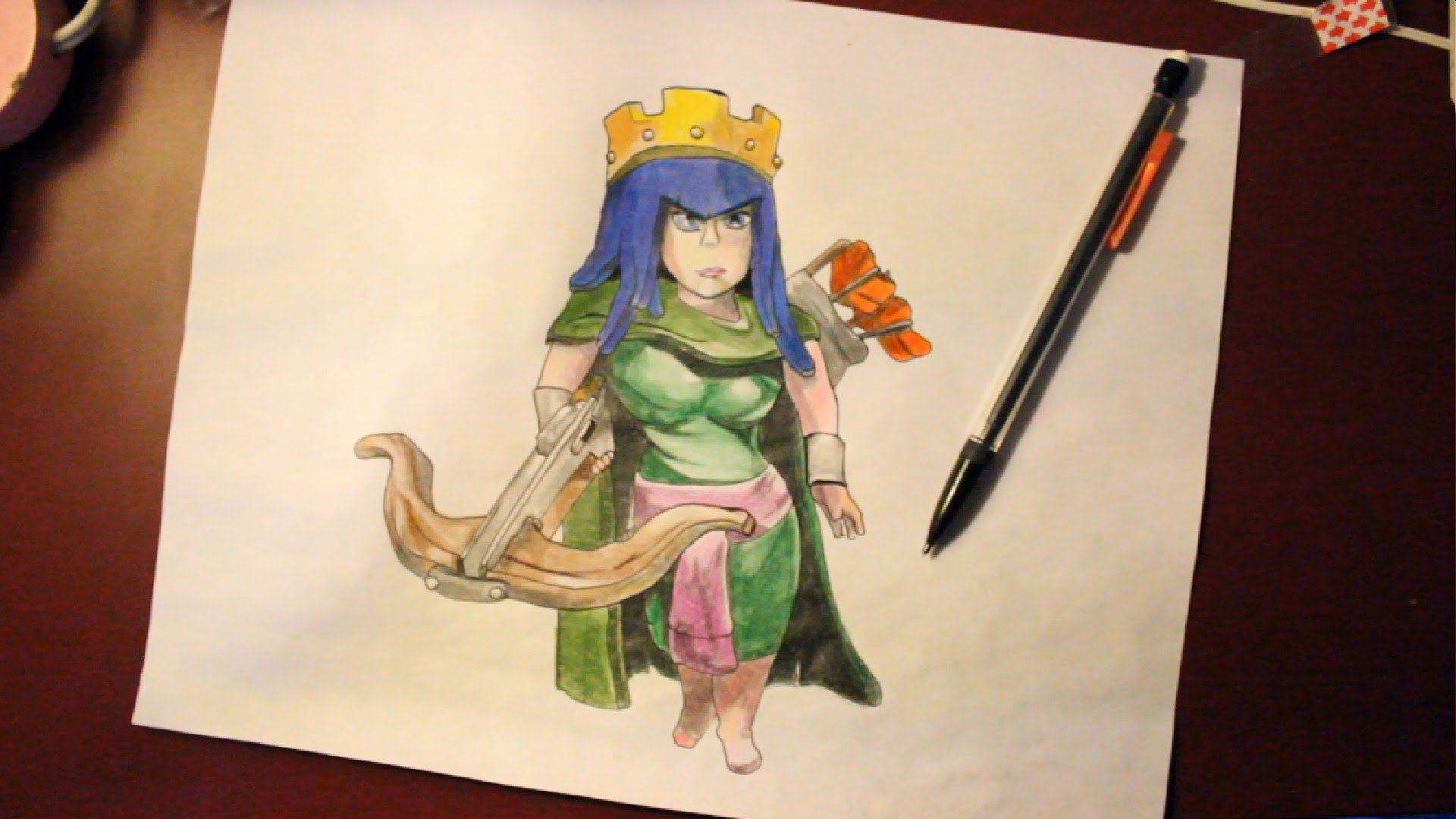 Clash Of Clans Archer Queen Drawing - HD Wallpaper 
