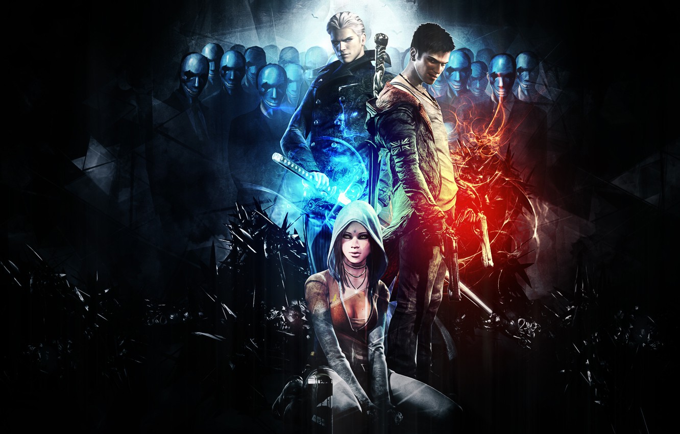 Photo Wallpaper Dante, Background, Capcom, Dmc, Devil - Dmc Devil May Cry Dante Vergil - HD Wallpaper 