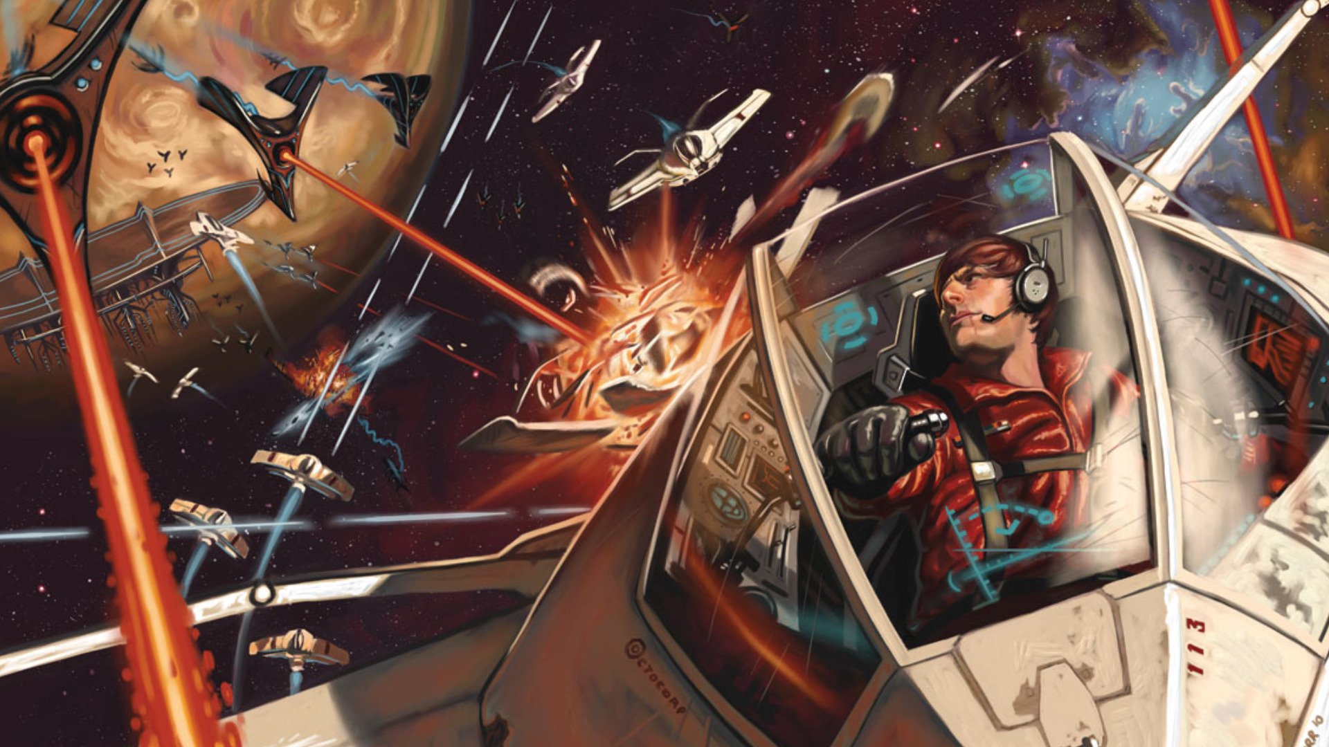 Space Ship Battle Art - HD Wallpaper 