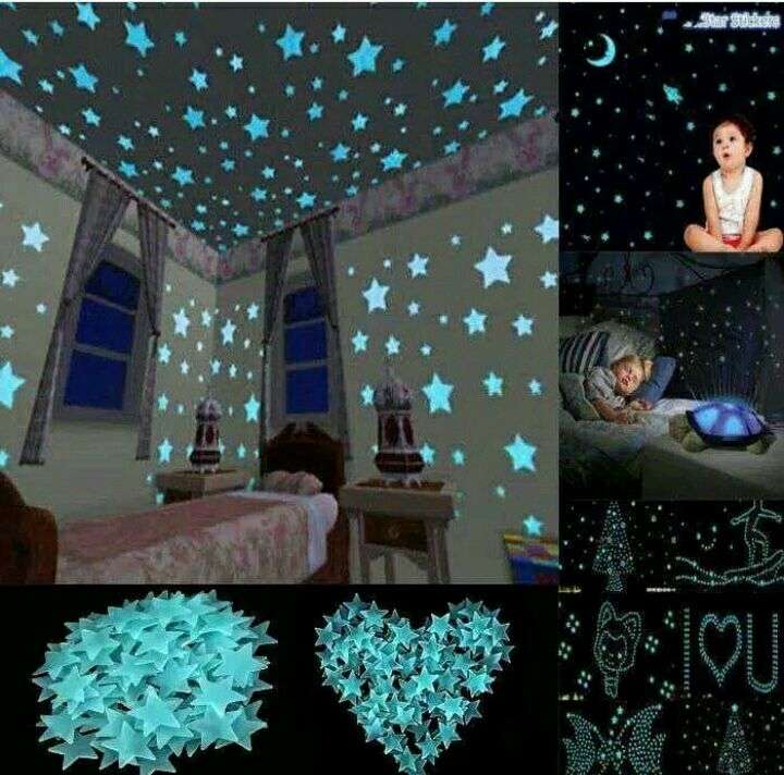 Wallpaper Bintang, Bintang Hidup Saat Mati Lampu/ Gelap, - Radium Light Stickers - HD Wallpaper 