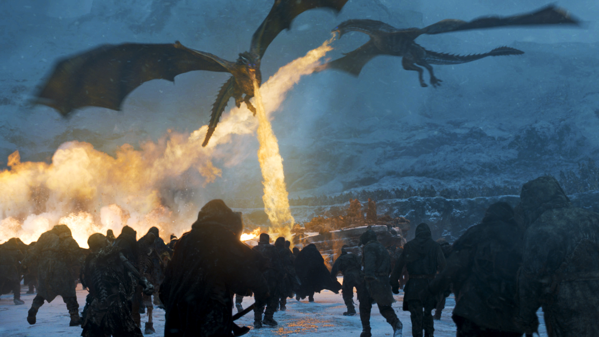 Proses Pembuatan Naga Animasi Dalam Serial Televisi - Game Of Thrones Dragon Breathing Fire - HD Wallpaper 