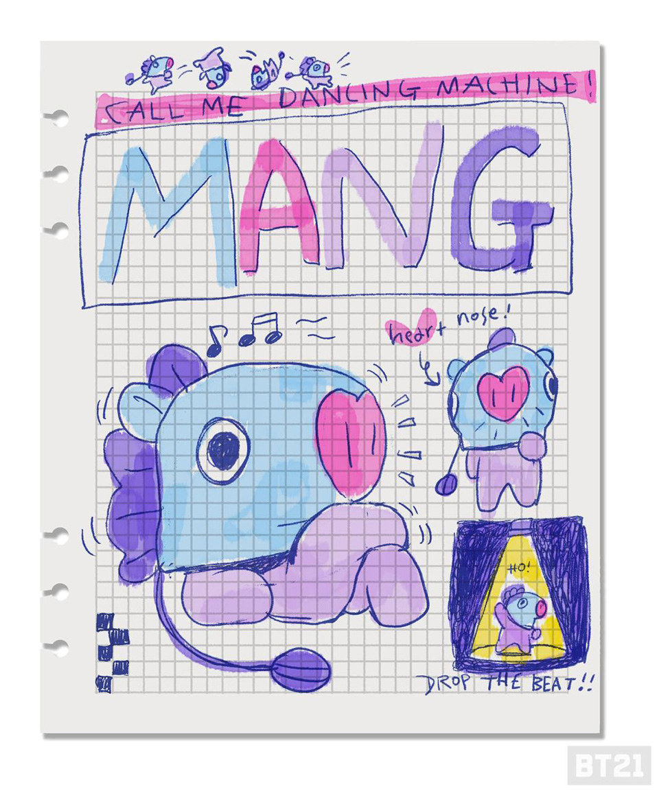 Mang - Decoración Para Cuaderno De Mang De Bt21 - HD Wallpaper 