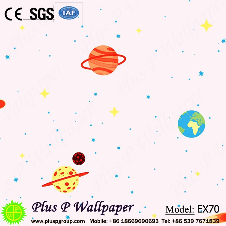 2017 3d Cartoon Planet Home Wallpaper For Kids Room - Karachi New Wall Design - HD Wallpaper 