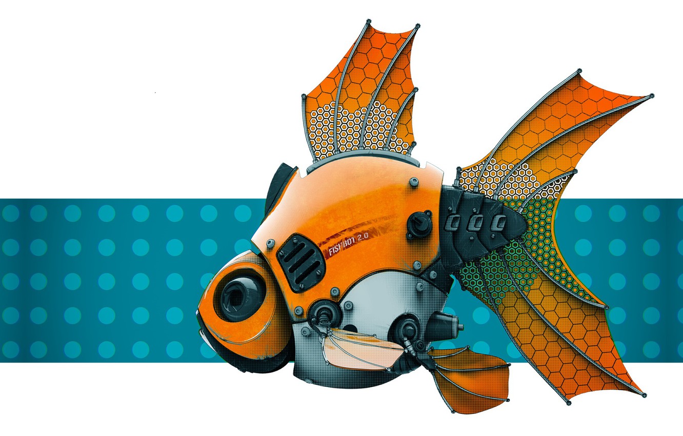 Photo Wallpaper Robot, Fish, Stephen Anderson, Fishbot - Fishbot Stephen Anderson - HD Wallpaper 
