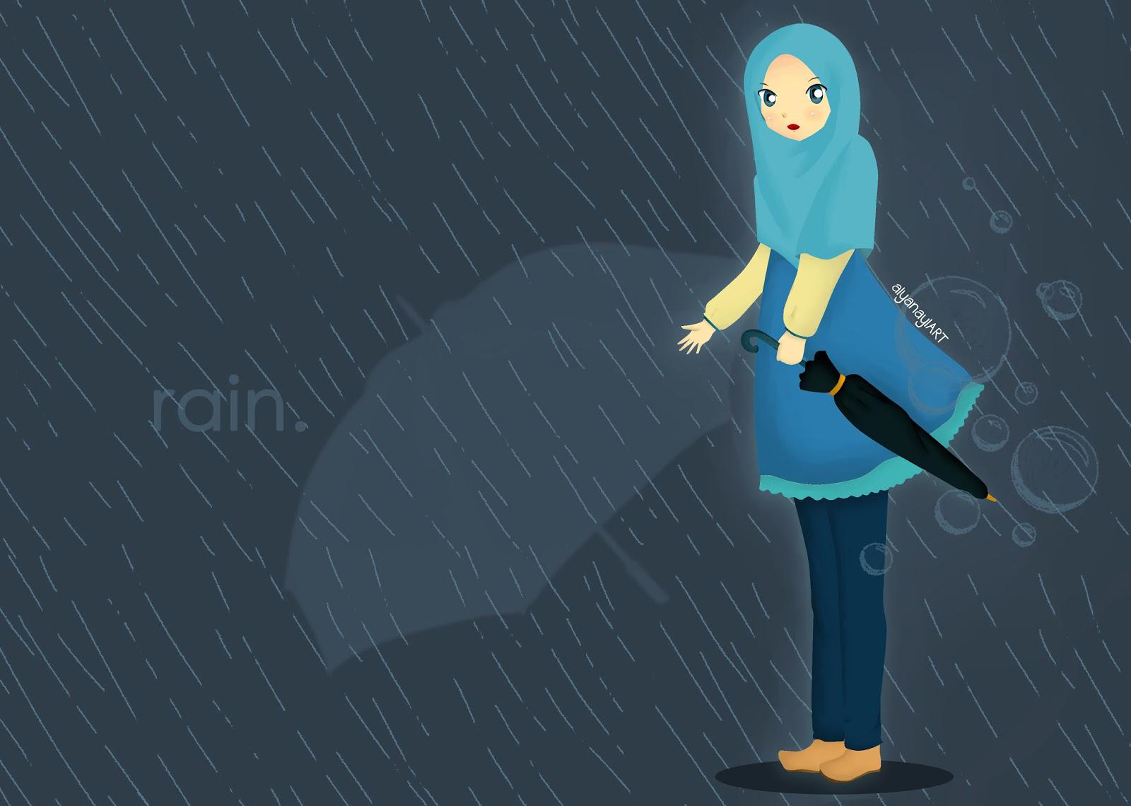 Kartun Hujan - HD Wallpaper 