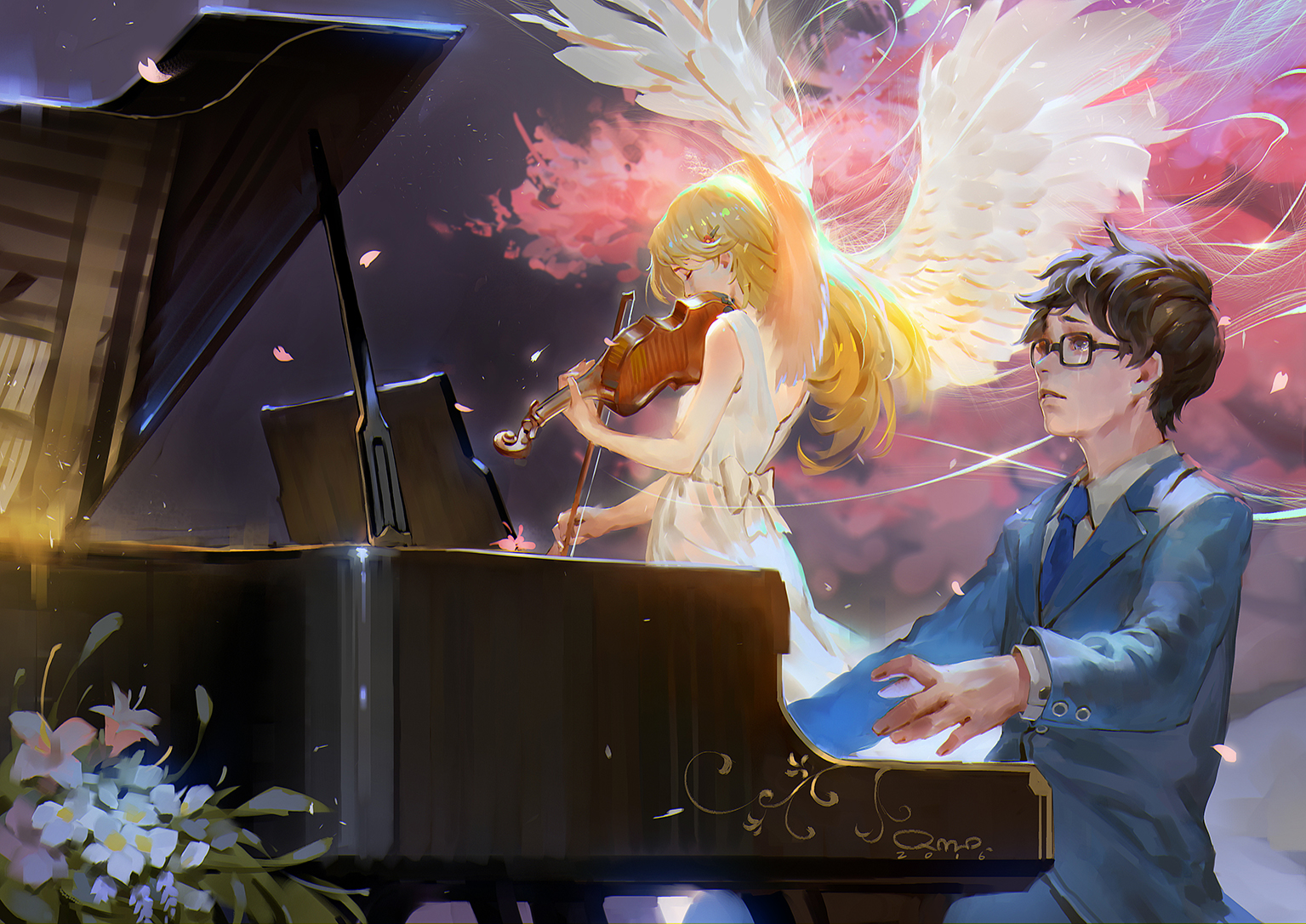 Fanart Shigatsu Wa Kimi No Uso - HD Wallpaper 