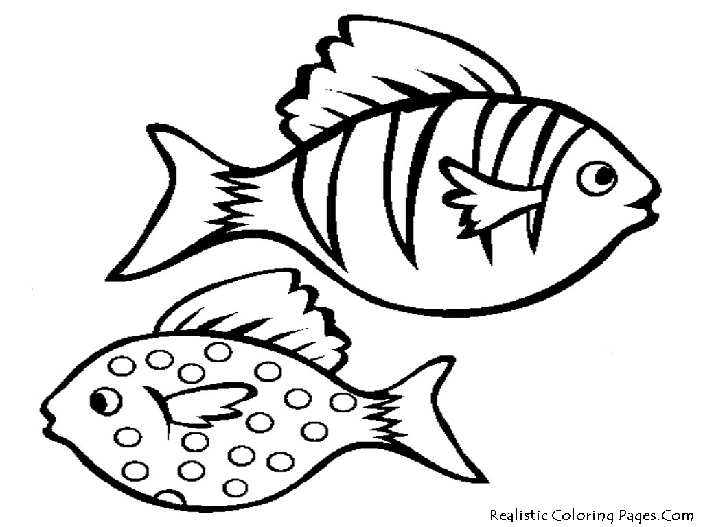 Cartoon Fish Drawings, Free Printable Fish Coloring - Sea Fish Coloring Page - HD Wallpaper 