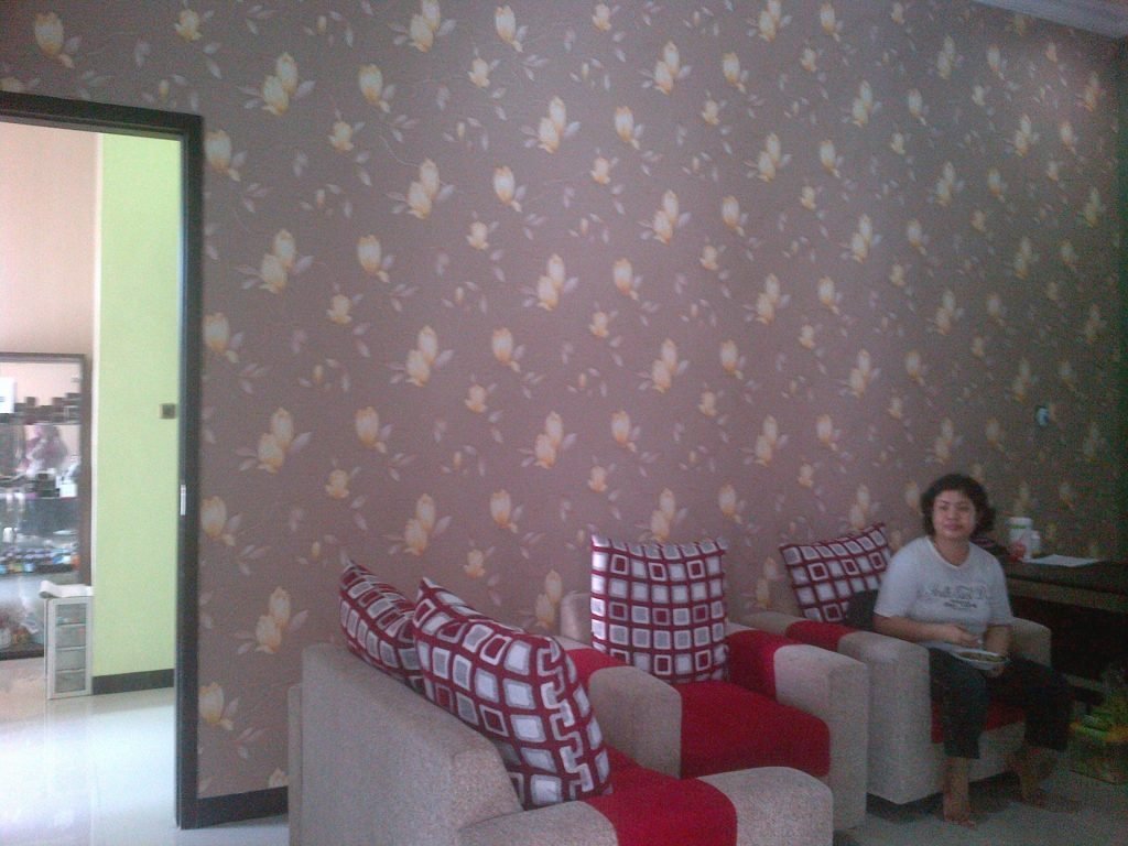 Walpaper Dinding Ruang Tamu Hellokity - HD Wallpaper 