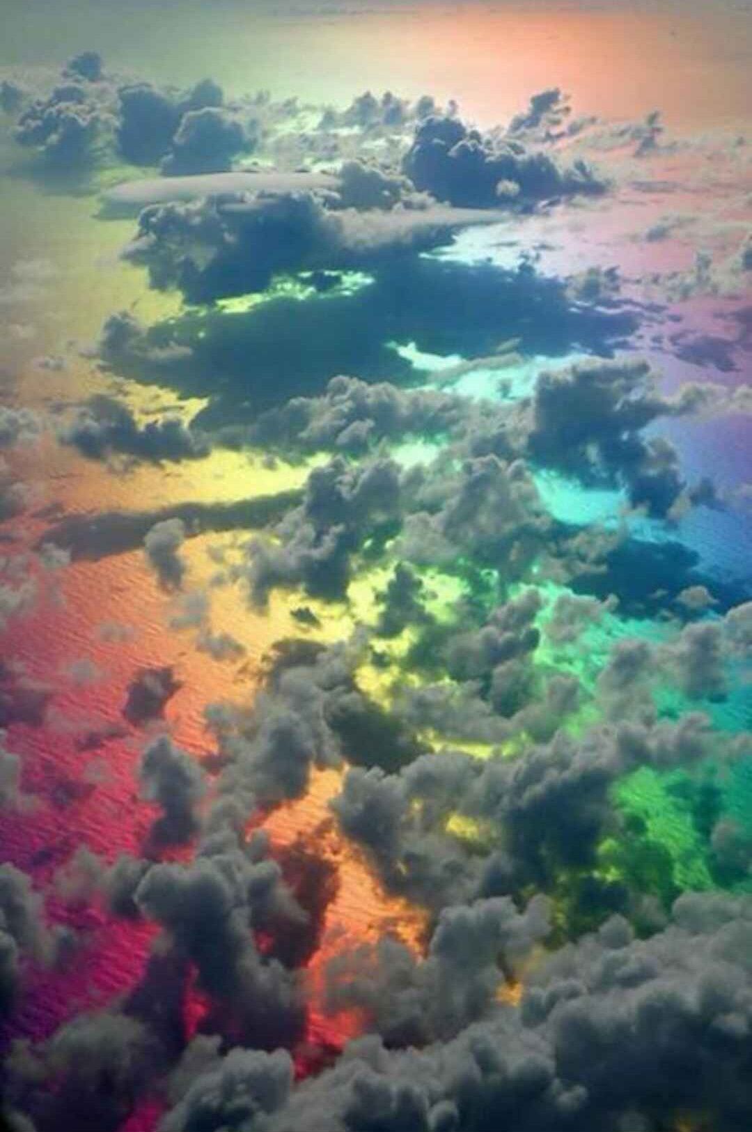 Airplane Flying Through Rainbow - HD Wallpaper 