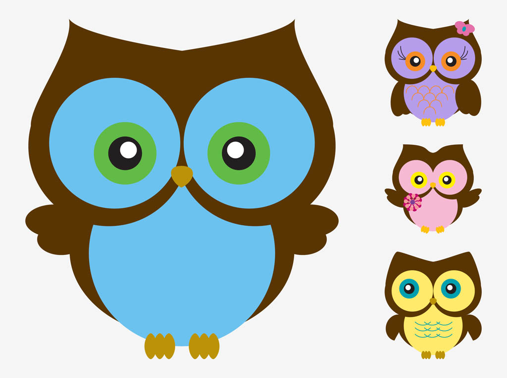 Owl Cartoon Wallpaper - Owl Vector Cartoon - HD Wallpaper 