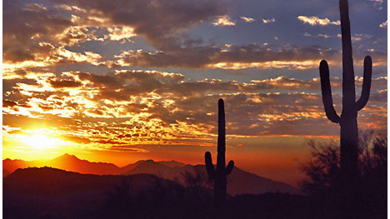 Arizona Sunset Desktop Background - HD Wallpaper 