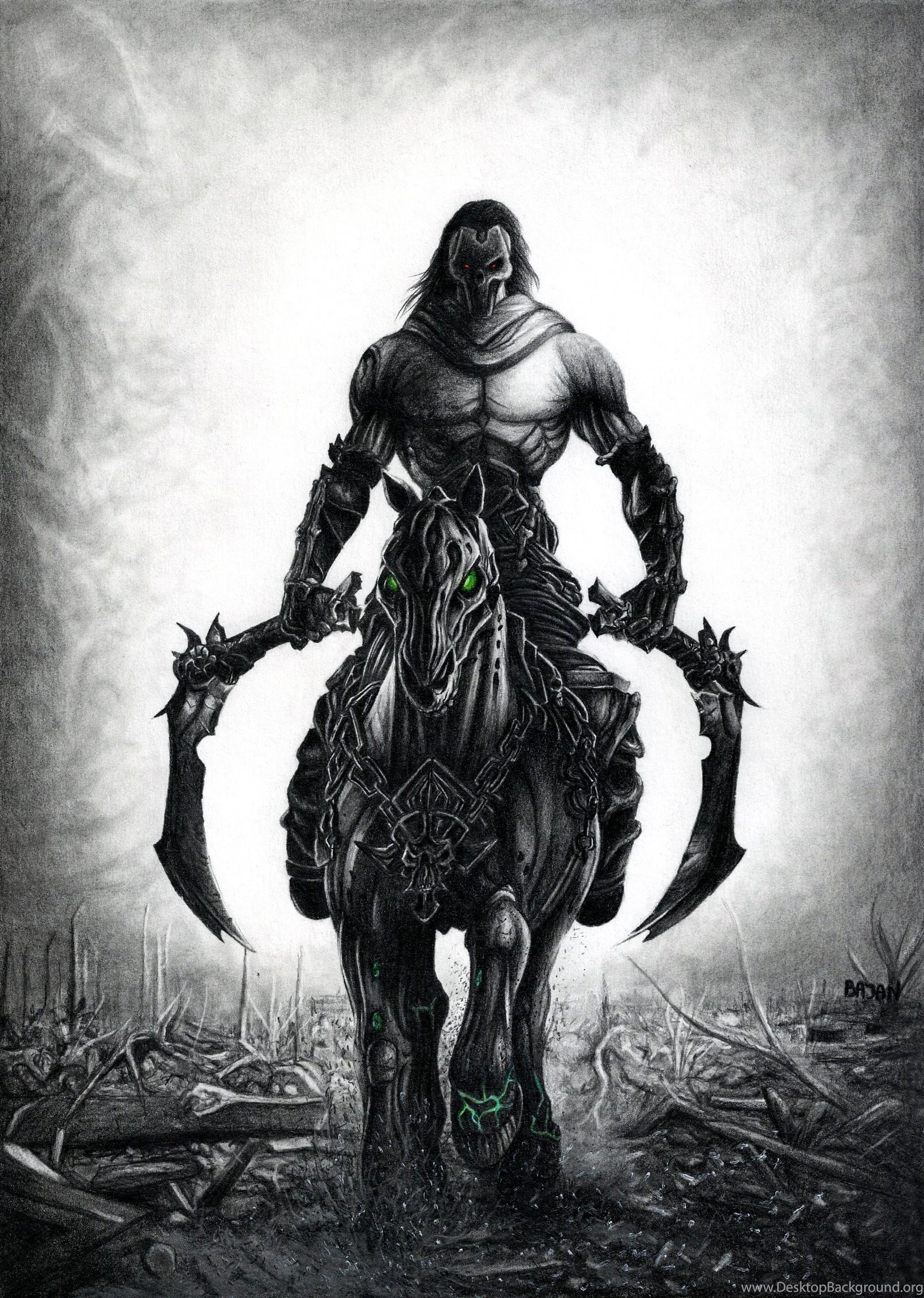 Darksiders 2 Drawing Wallpaper - Darksiders 2 Wallpaper Phone - HD Wallpaper 