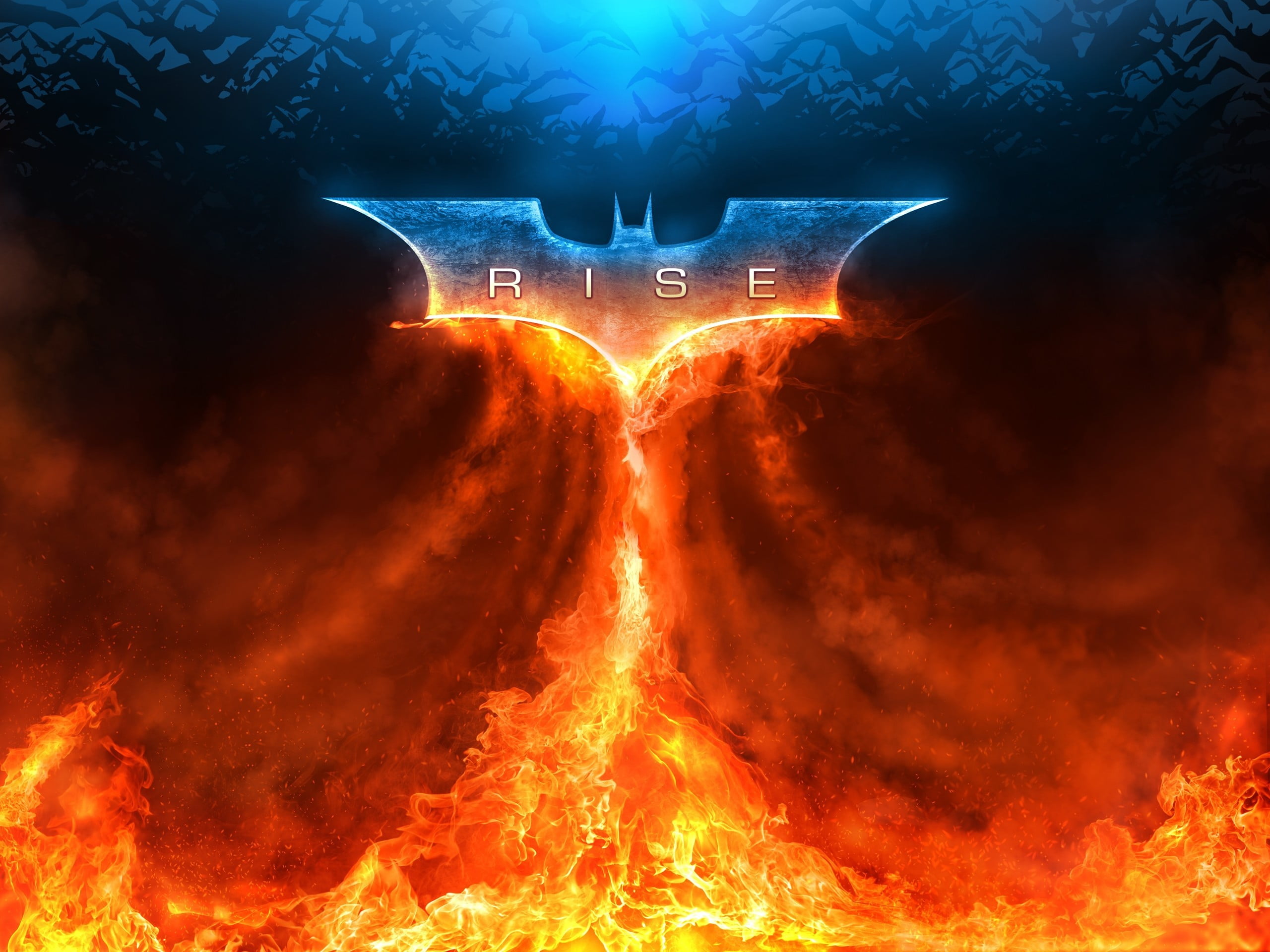 Batman Symbol On Fire - HD Wallpaper 