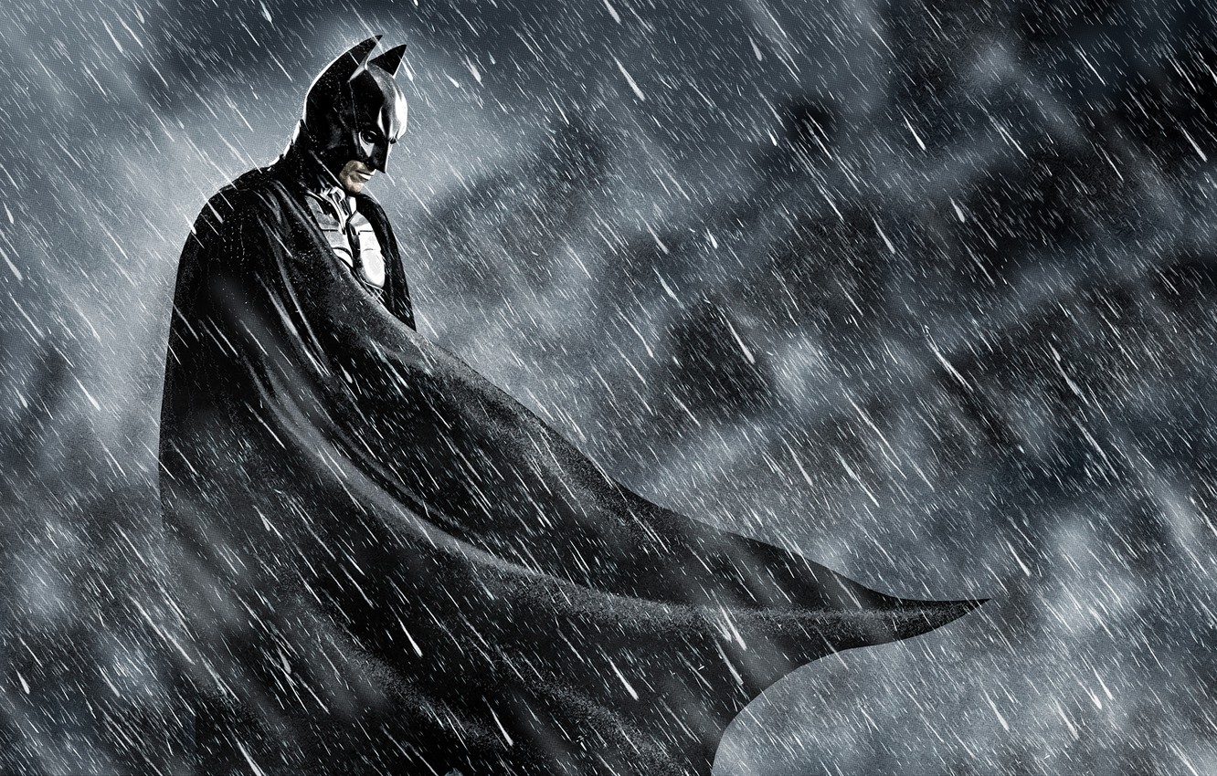 Photo Wallpaper Batman, Batman, The Dark Knight, Rain, - HD Wallpaper 