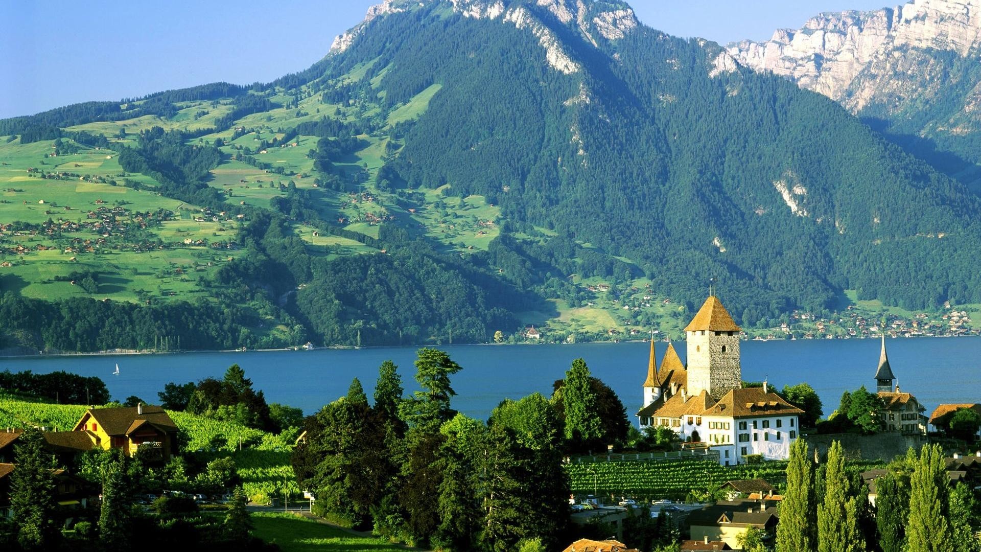 Hd Fresh Scenic And Home Desktop Wallpaper Wide Wallpapers - Schloss Spiez - HD Wallpaper 