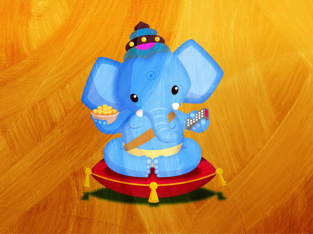 Cute Ganesha - HD Wallpaper 